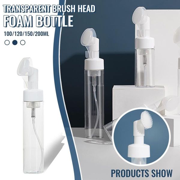 storage boxes & bins 100/200ml transparent foam bottle facial cleansing milk silicone shower gel hand soap